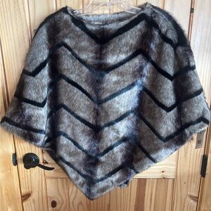 Sharon Young Brown Chevron Poncho